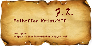 Felhoffer Kristóf névjegykártya