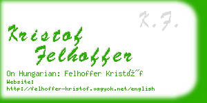 kristof felhoffer business card